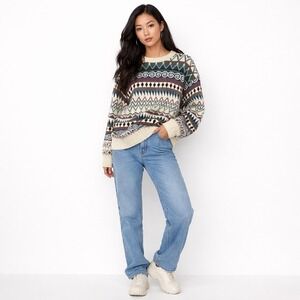 Vintage Geometric Sweater XL Maximalist Grannycore Boho Cottagecore Academia